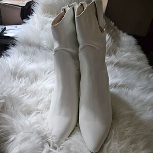 Lulu's Chic Cream Heeled Boots